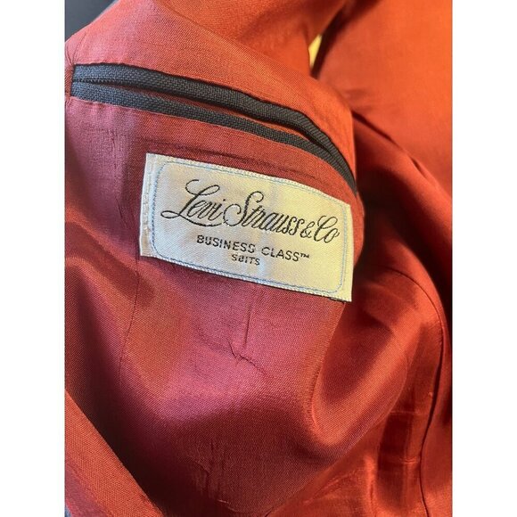 VTG Levis Strauss Business Class Sport Coat Blazer 48R Blue USA - Picture 9 of 12
